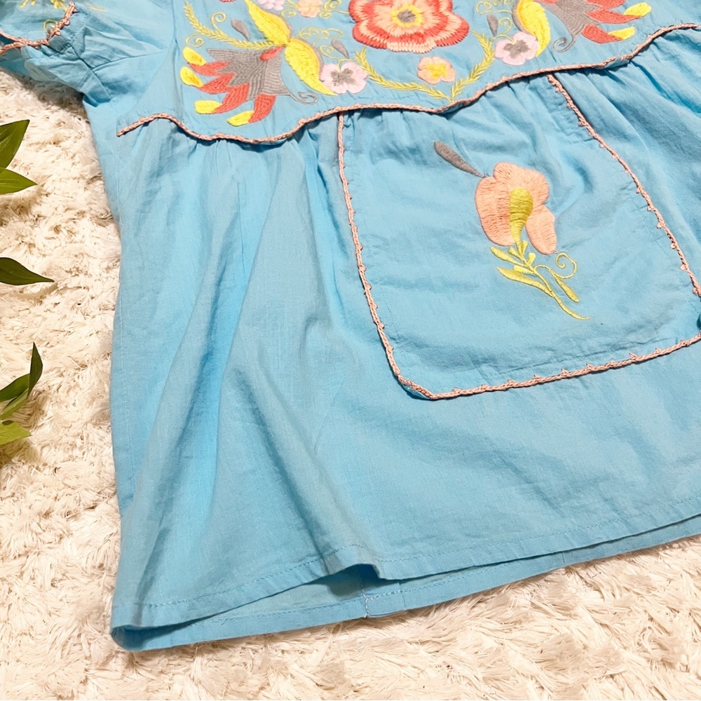 Sister Mary cotton embroidered floral Womans top Size XS - Picture 2 of 11